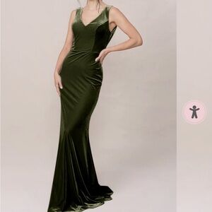 Revelry Olive Dakota Velvet Dress